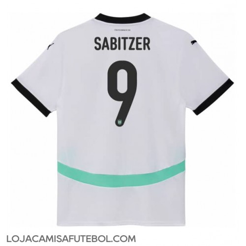 Camisa de Futebol Áustria Marcel Sabitzer #9 Equipamento Secundário Mulheres Europeu 2024 Manga Curta